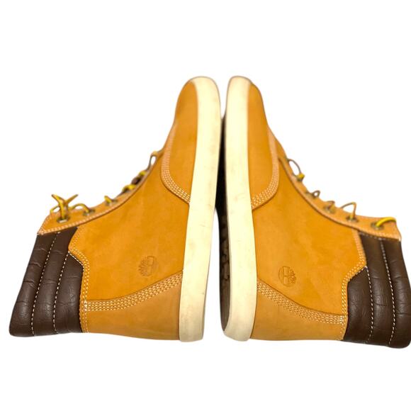 Sz 11 Women's Timberland Dausette Wheat Brown Nubuck High Top Sneaker Shoes, EUC - Picture 7 of 13
